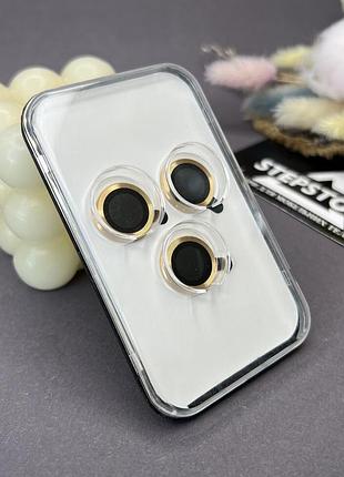 Линзы на камеру для iphone 14 цветные защитное стекло прозрачное противоударное золотистый