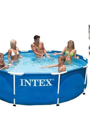 Bs басейн каркасний для best mix дачі (305х76см) intex, басейн каркасний для дітей, надувний басейн ка bas77/n