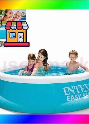 Bs басейн глибокий надувний best mix (183х51см) intex, надувний глибокий басейн, круглий надувний басе bas77/n
