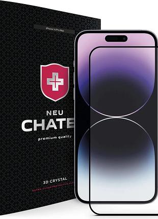 Захисне 3d скло для iphone 14 pro max neu chatel corning gorilla glass anti-static with mesh front