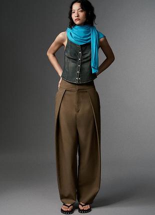 Брюки женские коричневые balloon zara new