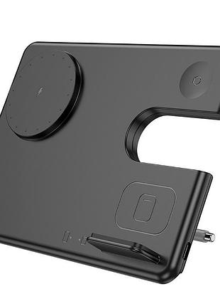 Беспроводное зарядное устройство для qi hoco geek folding 3-in-1 magnetic wireless fast charger cq1