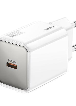 Адаптер сетевой hoco n47 glorious single port charger usb type-c 30w/3a white