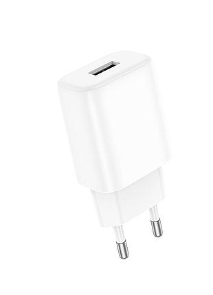 Зарядное устройство hoco c134a настенное, 1 usb порт, белый, евровилка