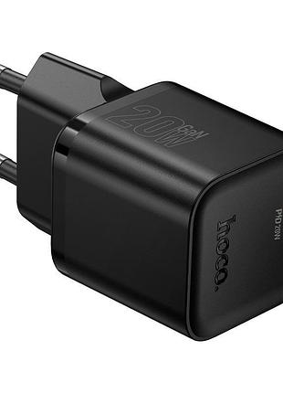 Зарядный блок hoco n64, 20w, быстрая зарядка, type-c выход, черный