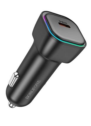 Автомобильное usb-c зарядное устройство для borofone bz28 trophie 1 порт черный