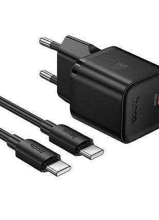 Сетевое зарядное устройство hocon6420вт (usb‑c порт) с комплектным кабелем type‑c, черный