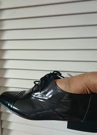Шкіряні лакові туфлі / оксфорди bradford made in england, р. 7.5 (40)