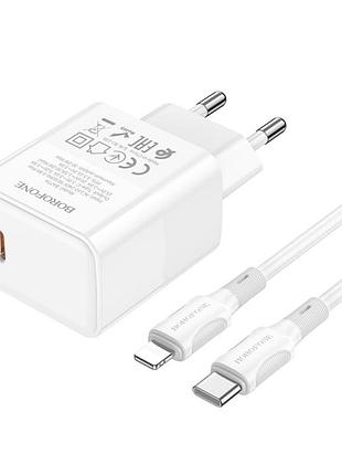 Зарядний пристрій borofone ba77a insightful pd/qc 30w type-c to lightning