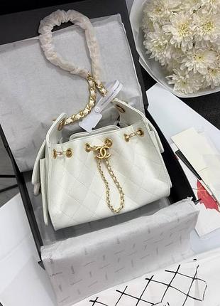 Женская сумка премиум 22 small handbag white gold