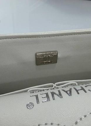Жіноча сумка classic flap bag white silver 5