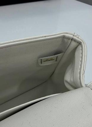 Жіноча сумка classic flap bag white silver 4