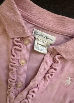 Боді для дівчаток polo ralph lauren рожеве з довгим рукавом 6m
