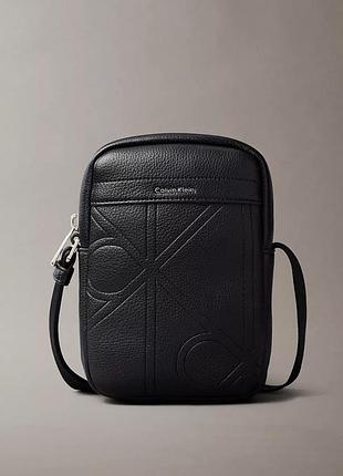 Сумка чоловіча calvin klein месенджер чорний колір оригінал