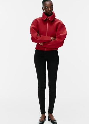 Леггинсы с высокой посадкой черные zara new