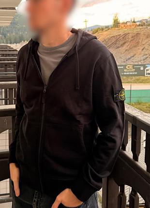 Чоловіче худі stone island full zip hoodie чорне
