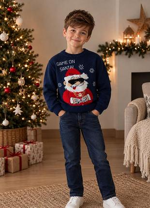 Новогодний свитер кофта на 8-9 лет