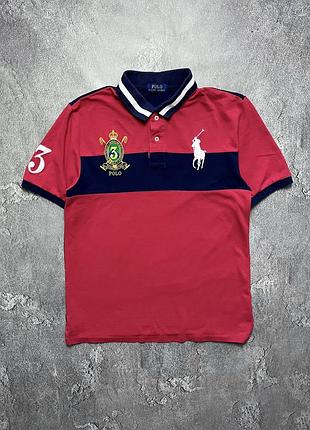 Vintage винтажная футболка поло polo ralph lauren #3 поло ральф лаурен big pony chief keef чиф киф size l размер л