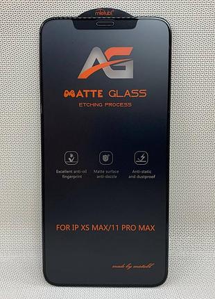 Захисне скло 5d full glue для iphone xs max | mietubl matte | чорне, повне покриття, 9h