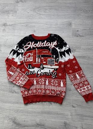 Вʼязаний светр чоловічий різдвяний ugly christmas sweater coca-cola