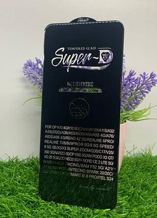 Защитное стекло 5d full glue для oppo a92s / a96 4g | mietubl | чорне, повне покриття, 9h