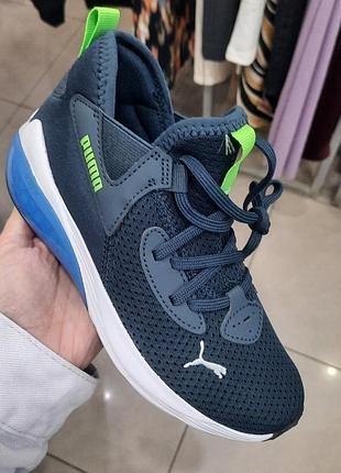 Кросівки для підлітків puma темно-сині з салатовим
