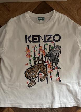 Футболка для підлітків kenzo біла з тваринним принтом