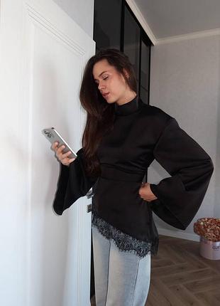 Блуза з мереживом та плечиками 💔