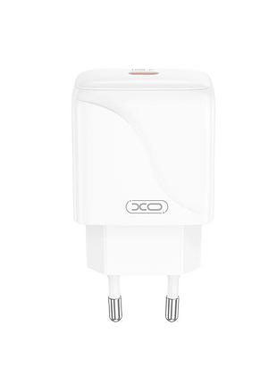 Зарядний пристрій xo l141, usb-c, qc/pd, мережевий адаптер, білий