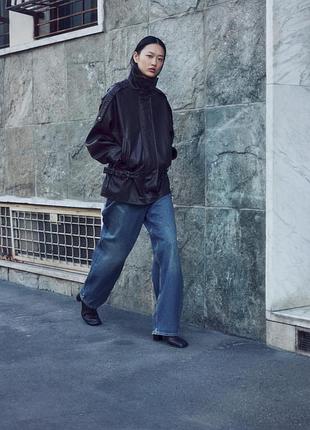Куртка-бикер женская zw collection темно-бордовая zara new