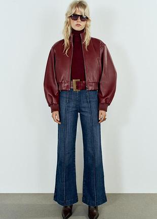 Куртка-бомбер жіноча коротка червона zara new