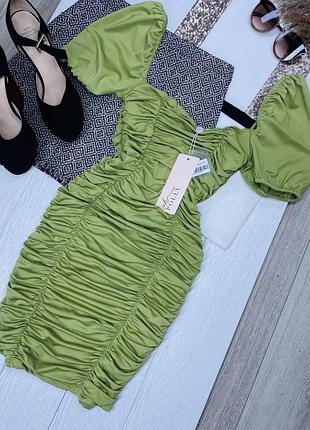 Нова вечірня сукня oh polly xs оливкове плаття з бірками коротке плаття в сексуальне плаття футляр