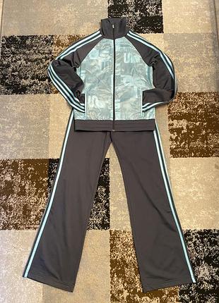 ✨ оригінальний спортивний костюм adidas 🩵 сіро-блакитний (олімпійка s-m + штани xs/s) original ⚡️