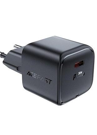 Сетевое зарядное устройство для адаптера acefast a77 mini pd30w gan usb-c charger black