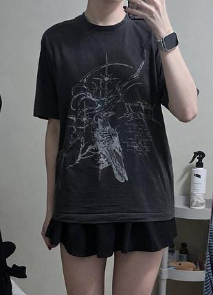 Сіра футболка з узором house xs oversized
