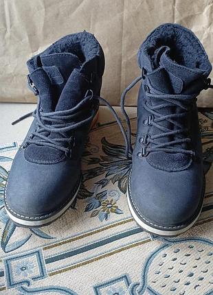 Детские синие сапоги из замши от бренда zara (коллекция zara kids boys collection), 37