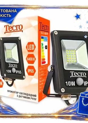Dm прожектор led tecro спецификация 2.2 10w 6400k черный с датчиком движения для освещения территории spe|lz