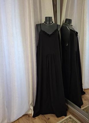 Комфортное с оборкой спереди платье 👗 сарафан большого размера