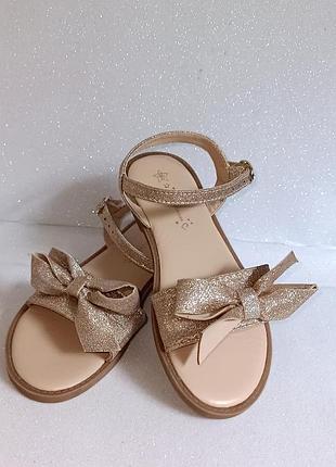 Блестящие золотистые босоножки matalan, р. 31 (стелька 19 см)