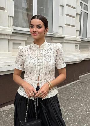 Стильна мереживна блуза, ціпао , нарядна