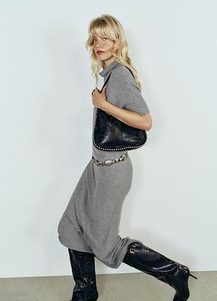 Сумка чорна з аплікаціями zara new
