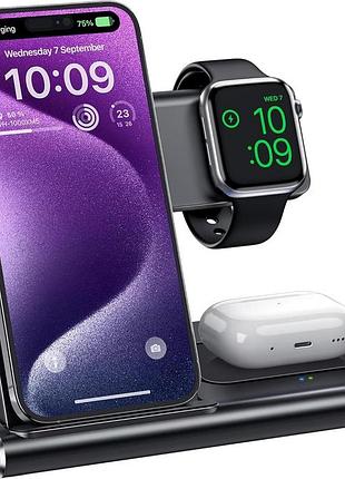 Зарядная станция exw 3 в 1 беспроводная для iphone apple watch airpods