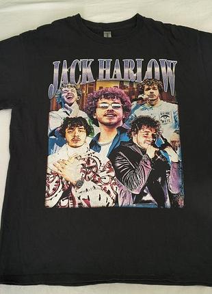 Gildan -vintage 90's bootleg rap tee- jack harlow - винтажная футболка реп-мерч - репер jack harlow - m-l