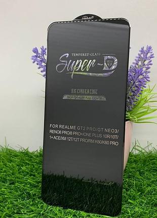 Защитное стекло 5d full glue для oppo reno 8 pro | mietubl | чорне, повне покриття, 9h