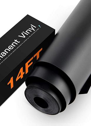 Htvront постійний чорний вініл для cricut, 12 дюймів x 14 футів, (матово-чорний)