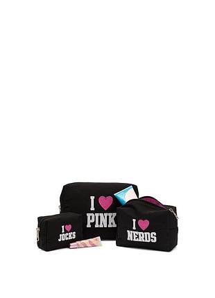 Набор из трех косметичек victorias secret pink