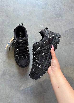 Стильные кроссовки asics gel kahana 8 black white goretex winter termo