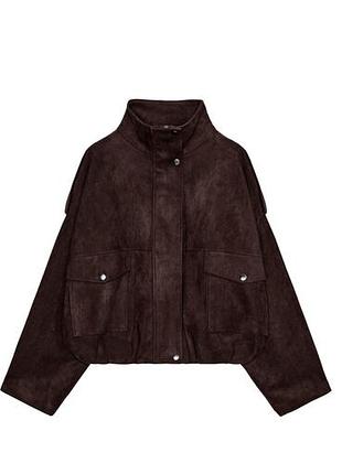Замшевий бомбер zara