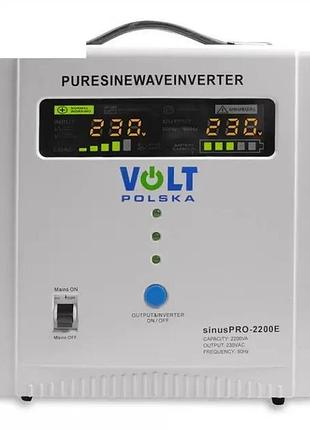Инвертор - зарядка 12-220 для аккумулятора volt polska 2200 вт sinuspro