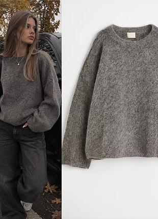 Светр жіночий h&m edition сірий мохер, шерсть, розмір m